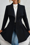 Meredith | Waterfall Lapel Coat – Long Sleeve Open Front