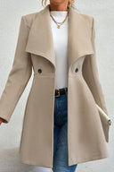 Meredith | Waterfall Lapel Coat – Long Sleeve Open Front
