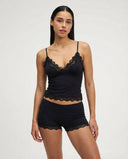 Mirella | Lace Trim Pajama Set – Sleepwear V Neck Spaghetti Straps Scalloped Hem