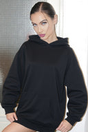 Moira | Sheer Mesh Panel Hoodie – Casual Long Sleeve Open Back Front Pocket