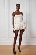 Monroe | 3D Floral Mini – Strapless Bustier Corset A-Line Wedding Guest Dress
