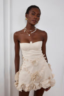 Monroe | 3D Floral Mini – Strapless Bustier Corset A-Line Wedding Guest Dress