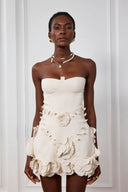 Monroe | 3D Floral Mini – Strapless Bustier Corset A-Line Wedding Guest Dress