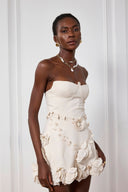 Monroe | 3D Floral Mini – Strapless Bustier Corset A-Line Wedding Guest Dress