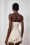 Monroe | 3D Floral Mini – Strapless Bustier Corset A-Line Wedding Guest Dress
