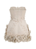 Monroe | 3D Floral Mini – Strapless Bustier Corset A-Line Wedding Guest Dress