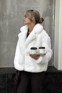 Nancy | Oversized Plush Jacket – Wide Lapel Long Sleeve Outerwear