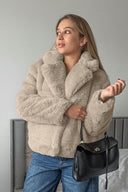 Nancy | Oversized Plush Jacket – Wide Lapel Long Sleeve Outerwear
