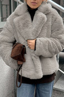Nancy | Oversized Plush Jacket – Wide Lapel Long Sleeve Outerwear