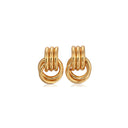 Naomi | Gold Knot Door Knocker Stud Earrings – Triple Bar Ring Statement Jewellery