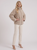 Natasha | Teddy Jacket – Winter High Collar Zip Front Long Sleeve Patch Pockets