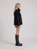 Natasha | Teddy Jacket – Winter High Collar Zip Front Long Sleeve Patch Pockets