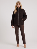 Natasha | Teddy Jacket – Winter High Collar Zip Front Long Sleeve Patch Pockets