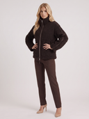 Natasha | Teddy Jacket – Winter High Collar Zip Front Long Sleeve Patch Pockets