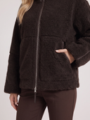Natasha | Teddy Jacket – Winter High Collar Zip Front Long Sleeve Patch Pockets