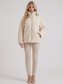Natasha | Teddy Jacket – Winter High Collar Zip Front Long Sleeve Patch Pockets