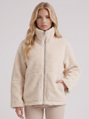 Natasha | Teddy Jacket – Winter High Collar Zip Front Long Sleeve Patch Pockets
