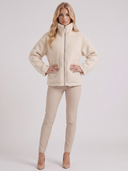 Natasha | Teddy Jacket – Winter High Collar Zip Front Long Sleeve Patch Pockets
