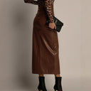 Nerissa | High Waist Maxi Skirt – Casual Side Slit Glossy Finish Long Length
