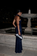 Nevaeh | Sequin Halter Maxi Dress – Evening High Neck Sleeveless Floor Length