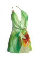 Nica | Floral One Shoulder Mini Dress – Draped Neck Asymmetric Ruched Party Dress