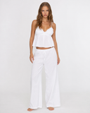 Nichola | Ribbed Pajama Set – Sleepwear V Neck Spaghetti Straps Wide Leg Pants
