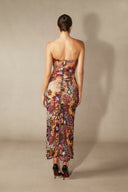 Novalee | Floral Embroidered Maxi Dress – Strapless Wedding Guest Sequin
