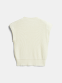 Nyomi | Cable Knit Tops – Casual Mock Neck Cap Sleeve Chevron Pattern