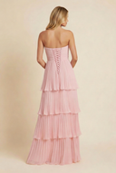 Odessa | Strapless Pleated Maxi – Sweetheart Tiered Skirt Wedding Guest Dress