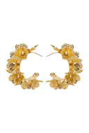 Olivia | Gold Ginkgo Petal Hoop Earrings – Oversized Layered Botanical Statement