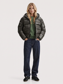 Oriana | Glossy Puffer Jacket – Winter Hooded Zip Front Long Sleeve Pockets
