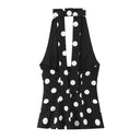 Paige | Polka Dot Halter Top – Plunge Neck Sleeveless Summer Blouse