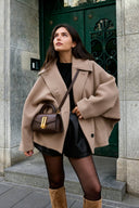 Patricia | Oversized Cocoon Jacket – Wide Lapel Button Front Long Sleeve