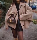 Patricia | Oversized Cocoon Jacket – Wide Lapel Button Front Long Sleeve