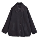 Patricia | Oversized Cocoon Jacket – Wide Lapel Button Front Long Sleeve