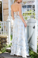 Paulena | Strapless Ruched Tiered Midi Dress – Sweetheart Ruffle Wedding Guest Party