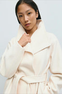 Pearl | Minimalist Belted Jacket – High Neck Button Collar