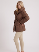 Perla | Quilted Puffer Jacket – Winter Oversized Collar Tie Belt Long Sleeve