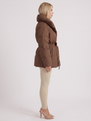 Perla | Quilted Puffer Jacket – Winter Oversized Collar Tie Belt Long Sleeve