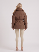 Perla | Quilted Puffer Jacket – Winter Oversized Collar Tie Belt Long Sleeve