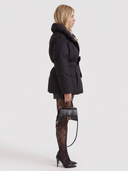Perla | Quilted Puffer Jacket – Winter Oversized Collar Tie Belt Long Sleeve