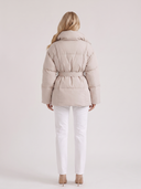 Perla | Quilted Puffer Jacket – Winter Oversized Collar Tie Belt Long Sleeve