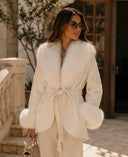 Pippa | Wrap Plain Coat – Winter Plush Collar Cuffs Tie Belt Long Sleeve