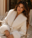 Pippa | Wrap Plain Coat – Winter Plush Collar Cuffs Tie Belt Long Sleeve