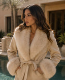 Pippa | Wrap Plain Coat – Winter Plush Collar Cuffs Tie Belt Long Sleeve