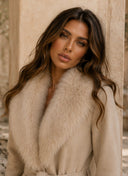 Pippa | Wrap Plain Coat – Winter Plush Collar Cuffs Tie Belt Long Sleeve