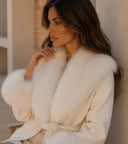 Pippa | Wrap Plain Coat – Winter Plush Collar Cuffs Tie Belt Long Sleeve