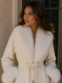 Pippa | Wrap Plain Coat – Winter Plush Collar Cuffs Tie Belt Long Sleeve