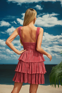 Presley | Starfish Cutout Mini Dress – Resort Pleated Tiered Ruffle Straps