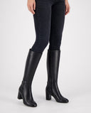 Priya | Knee High Boots – Winter Round Toe Block Heel Side Zip Tall Shaft